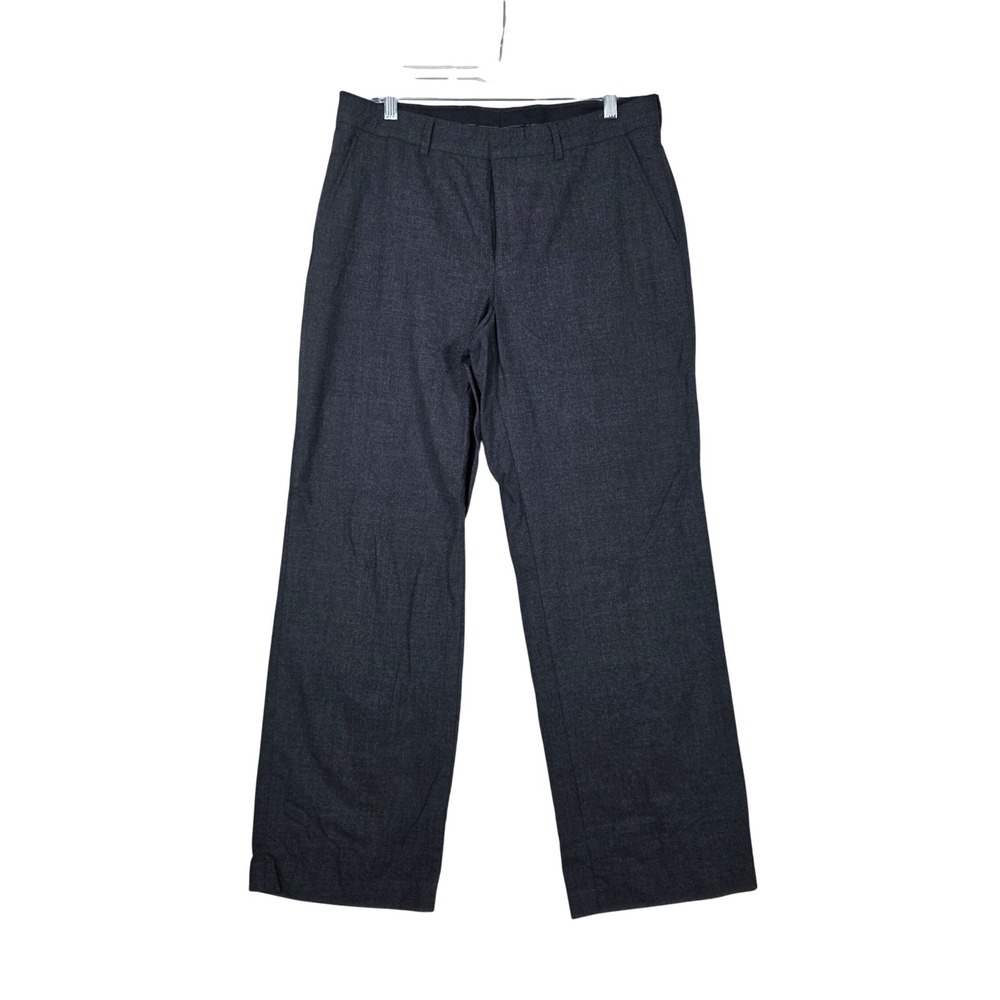 Express Dress Pants Charcoal Gray Wool Blend Straight Leg 34x32 Slacks, Business